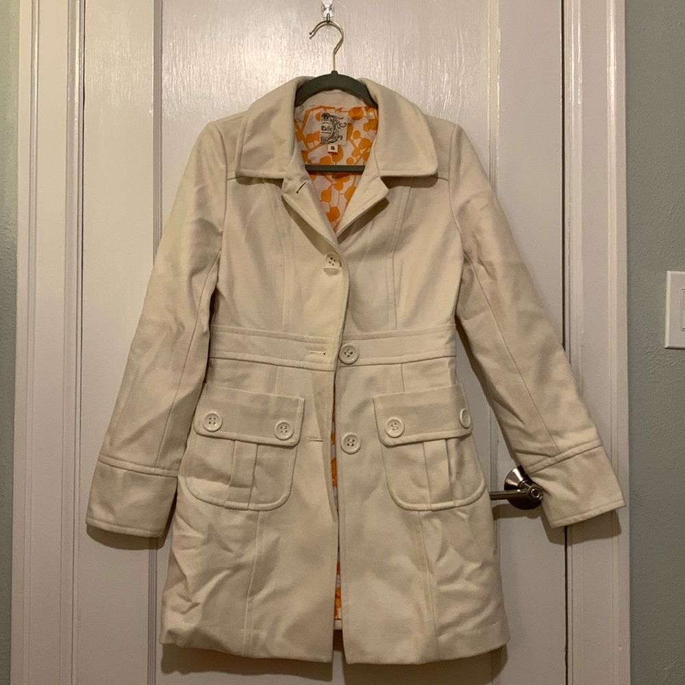 Tulle Nordstrom Formal Wool Blend Pea Coat Size Small